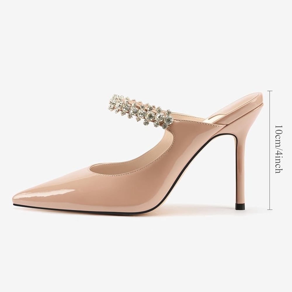 BCBG generation - Nude patent beige pointed toe rhinestone heels - Picture 3 of 3